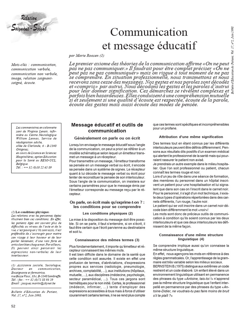 Communication et message éducatif | PDF | la communication ...