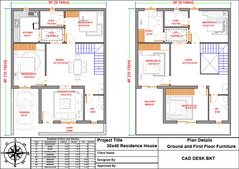 30x40 North Facing House Plan | PDF | Architectural Elements ...