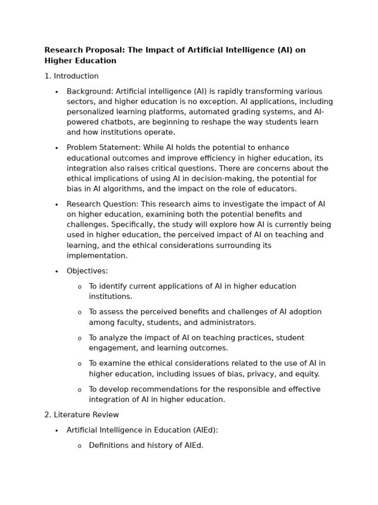 The Impact of Artificial Intelligence (AI) on Higher Education | PDF ...