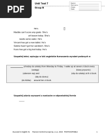 ISucceed A1 Tests Unit 7 Test Group B