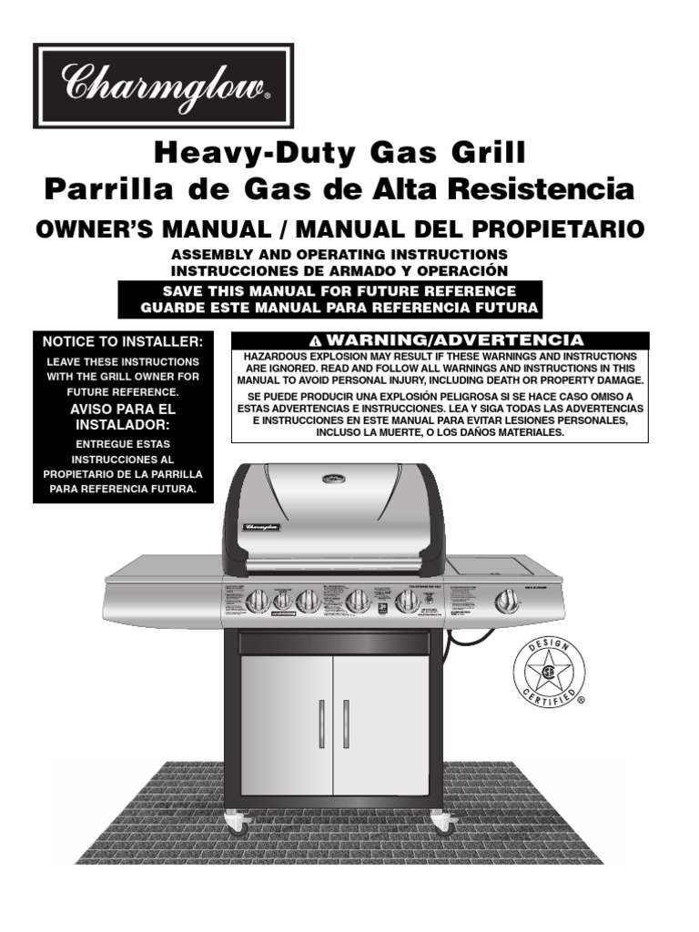 Charmglow 4 Burner HeavyDuty Gas Grill 8108530S Barbecue Grill