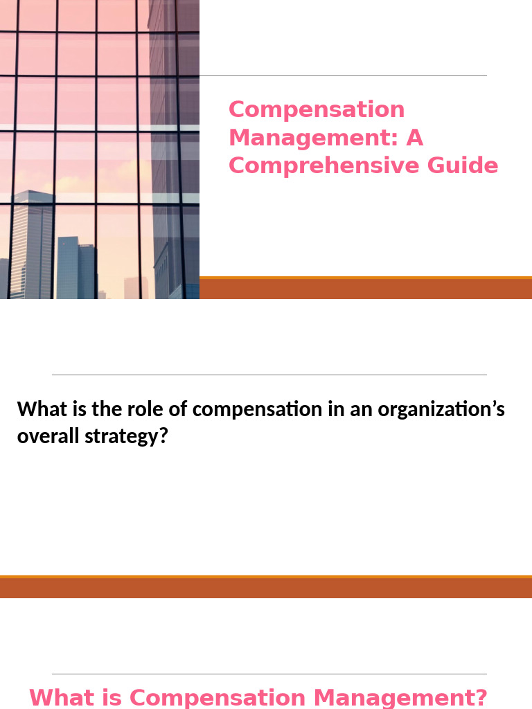 Compensation Management | PDF | Compensation And Benefits | Employment