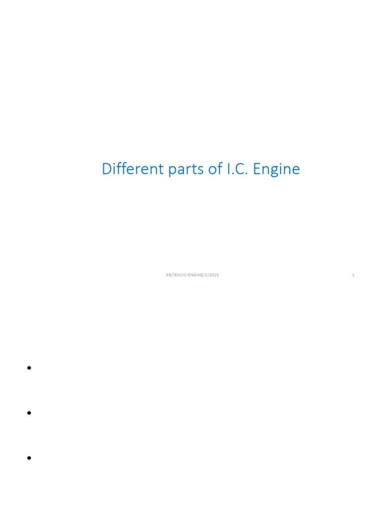 RB Lecture 2 IC Engine 2025 | PDF | Piston | Engines