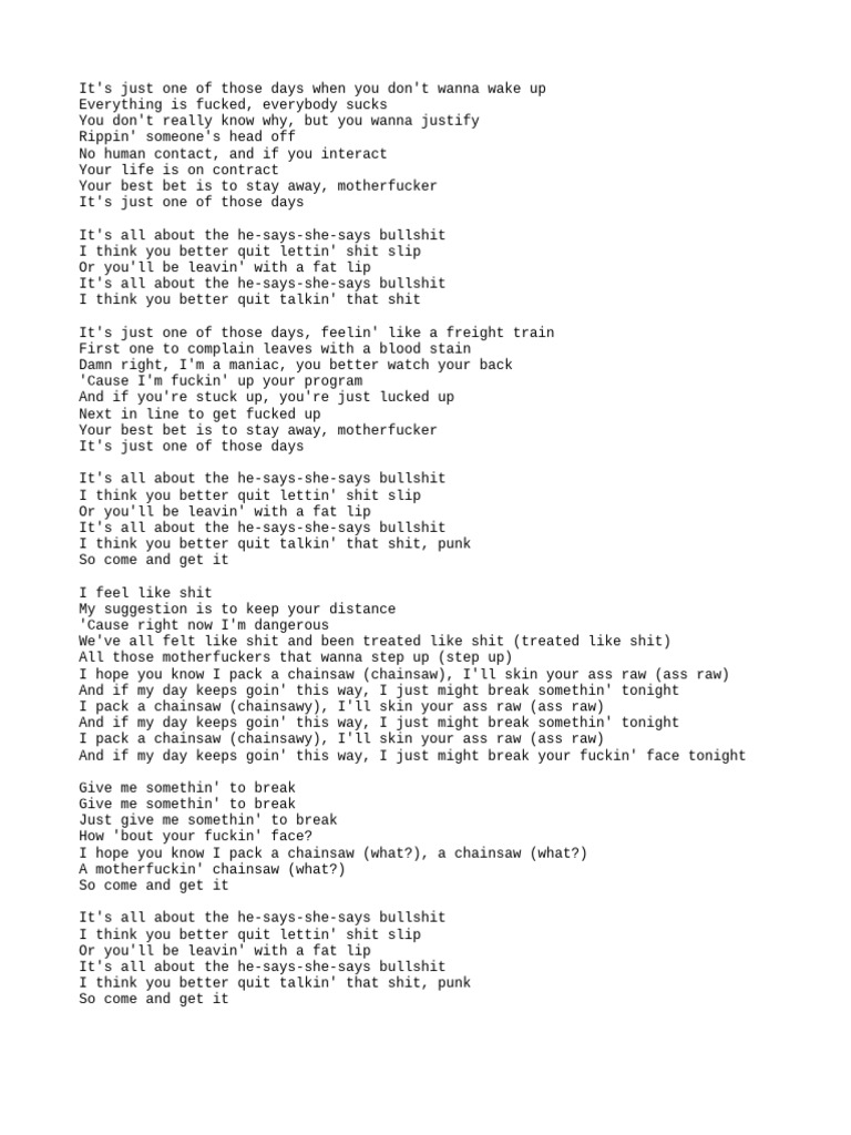 Break Stuff Letra | PDF