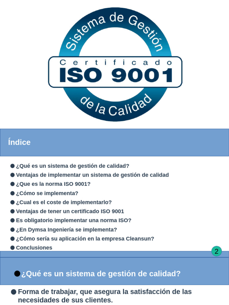 Implementación de ISO 9001 en Empresas | PDF | Calidad (comercial ...