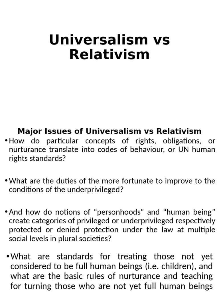 Universalism vs Relativism in Human Rights | PDF | Human Rights ...