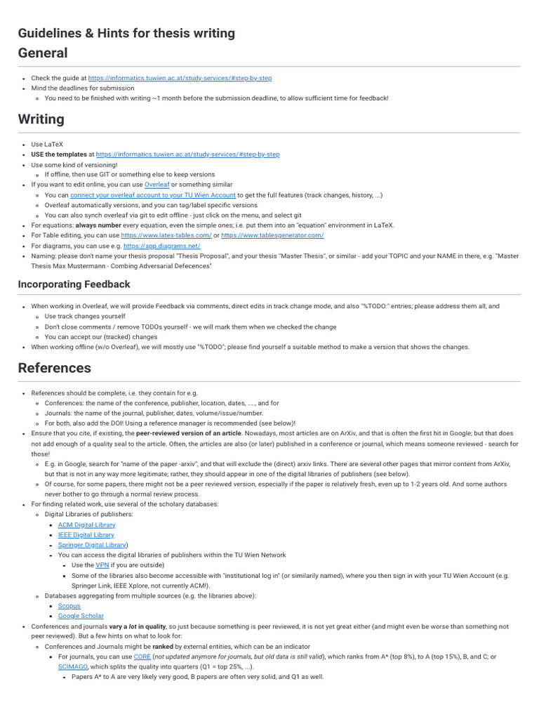 Thesis Writing Guidelines and Tips | PDF | Scholarly Communication ...