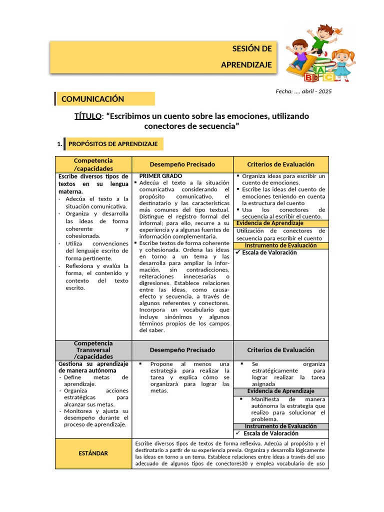 15 Abril - Comunicacion - Primer Grado | PDF | Aprendizaje | Las emociones