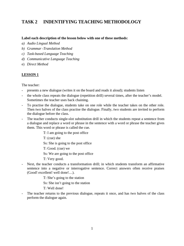 Teaching Methodology Identification Guide | PDF | Linguistics | Human ...