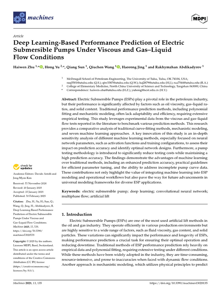 Deep Learning for ESP Performance Prediction | PDF | Machine Learning ...