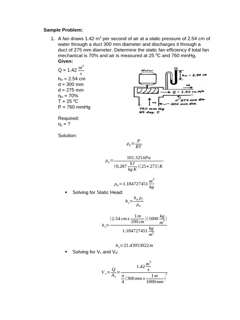 Fan Performance and Efficiency Analysis | PDF | Pressure | Mechanical ...