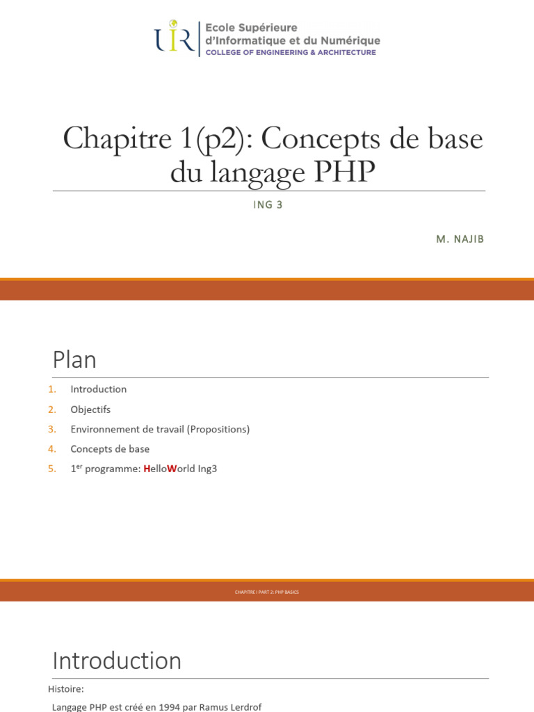 Introduction aux bases de PHP | PDF | PHP | Variable (informatique)