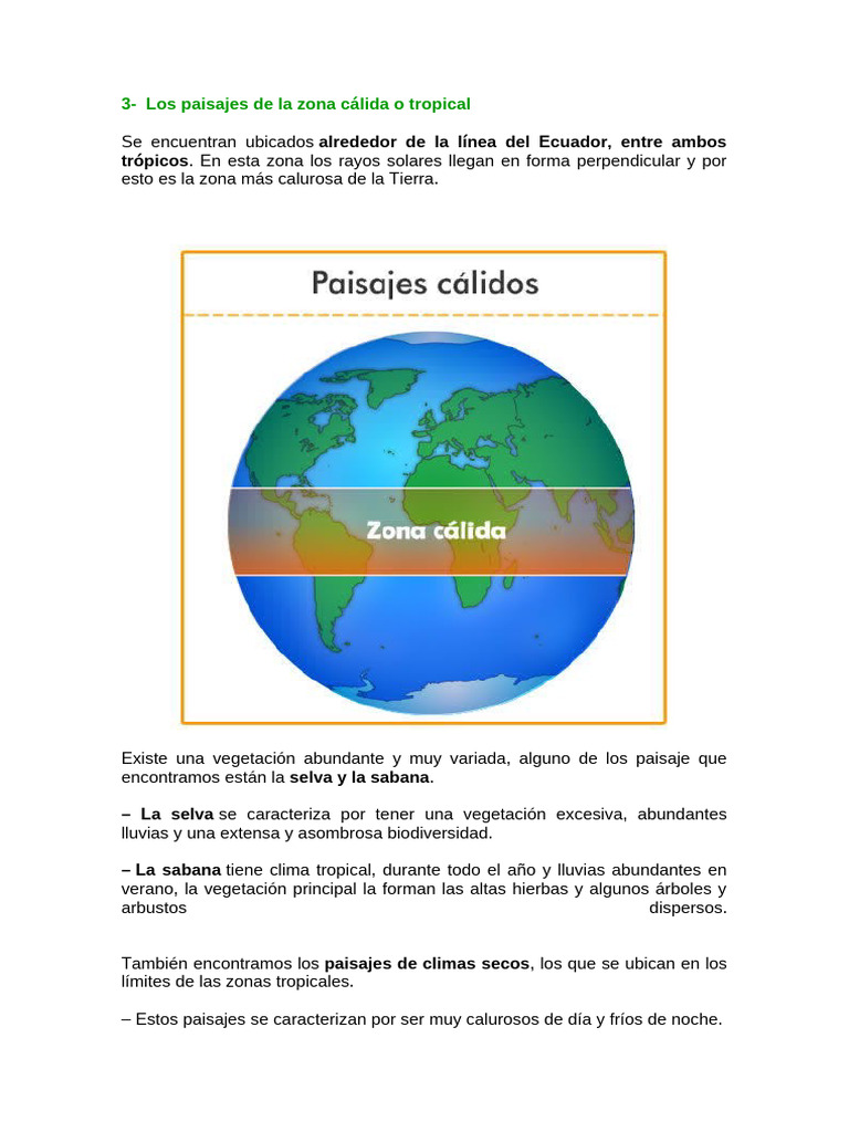 Paisajes de Climas Tropicales, Templados y Fríos | PDF | Clima templado ...