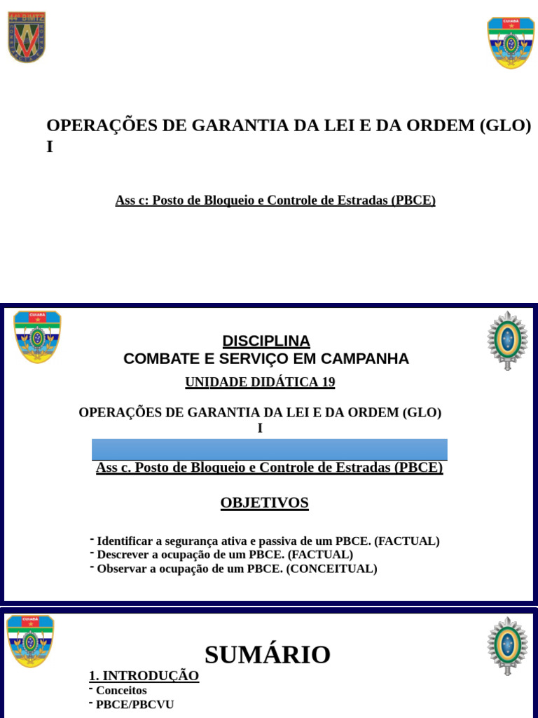 Operações de PBCE em GLO: Guia Prático | PDF | Tráfego
