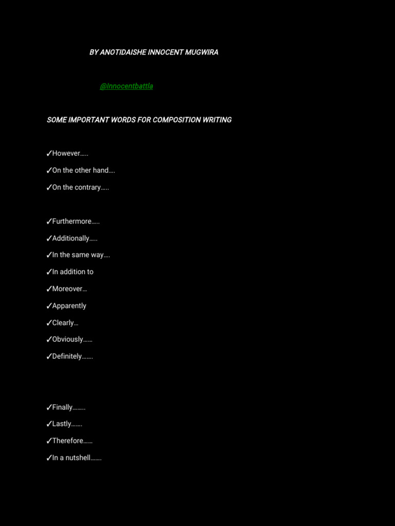 Essential Phrases for Composition Writing | PDF