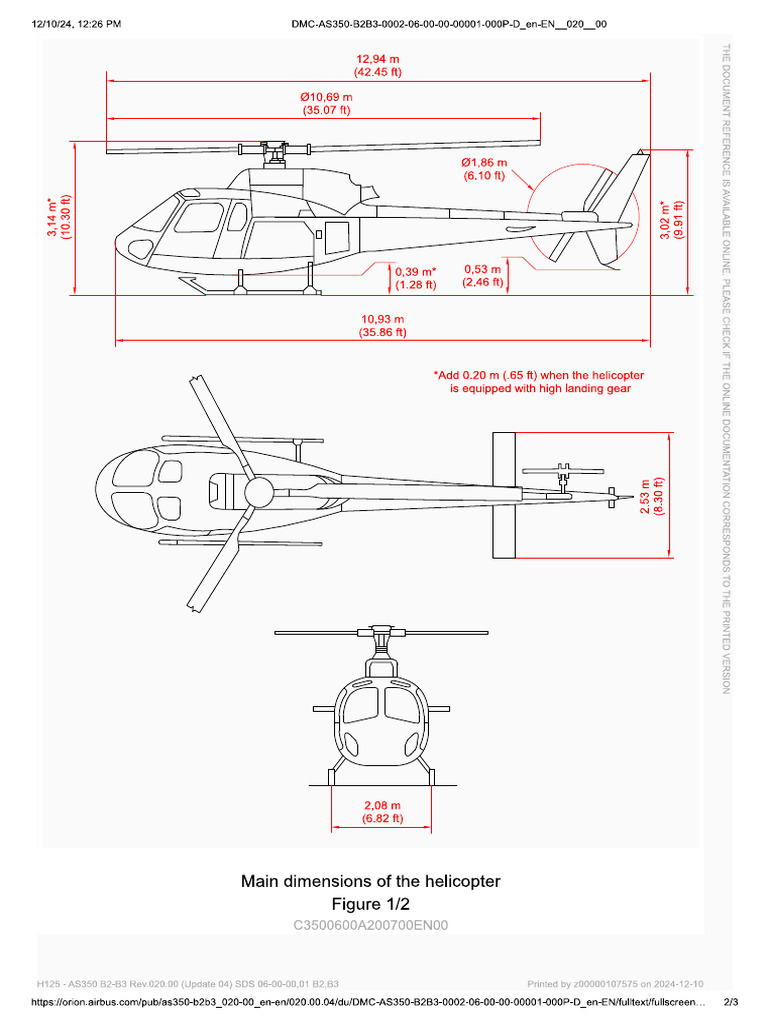 AS350B3 Dimension | PDF