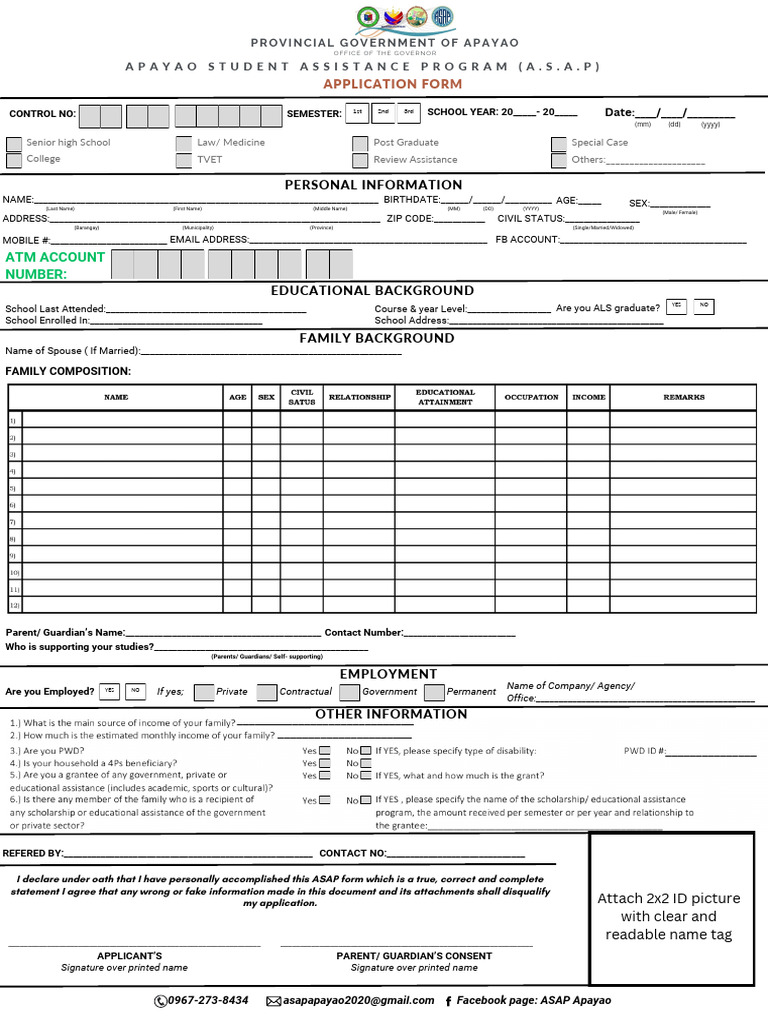 ASAP Apayao Application Form | PDF