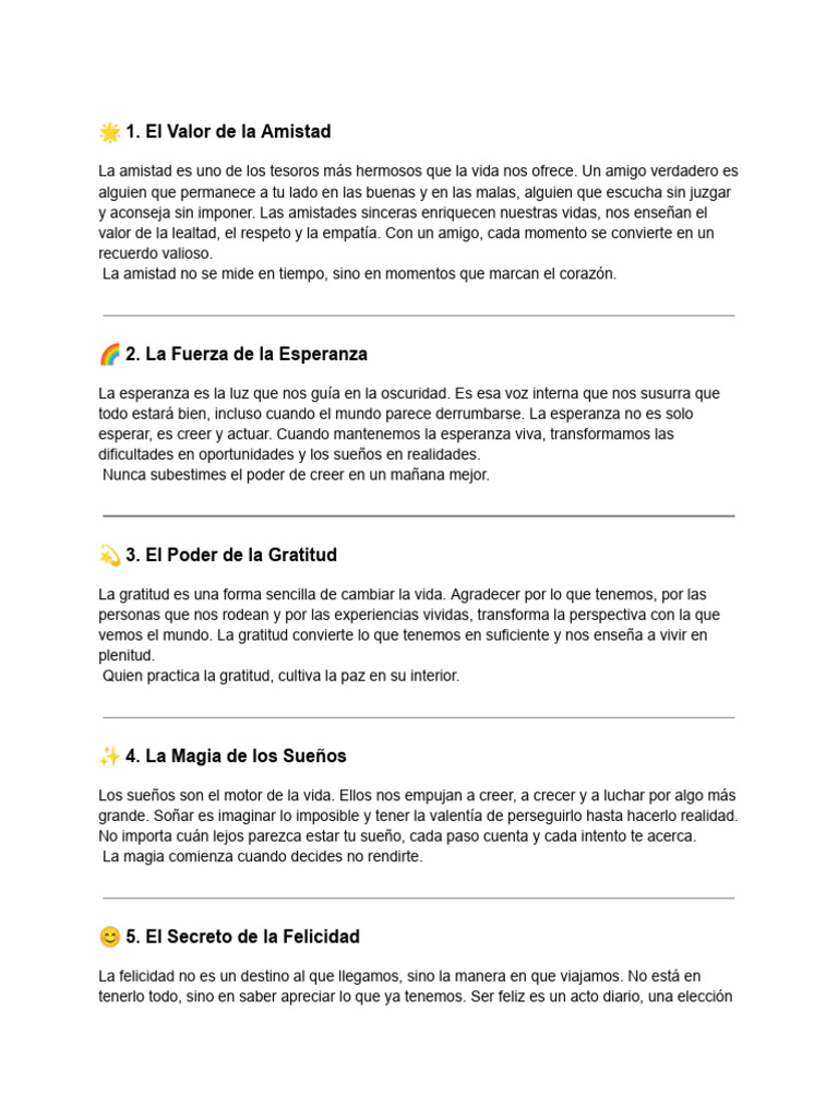 Claves para una Vida Plena y Feliz | PDF | Amistad