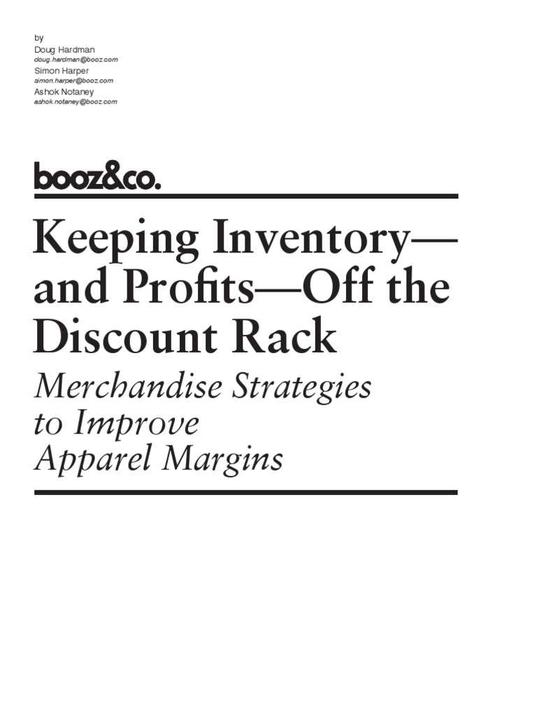 Keeping Inventory and Profits Off The Discount Rack | PDF | Retail ...