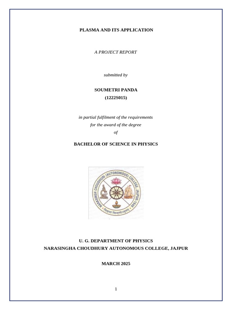 Plasma and Its Applications | PDF | Plasma (Physics) | Electron
