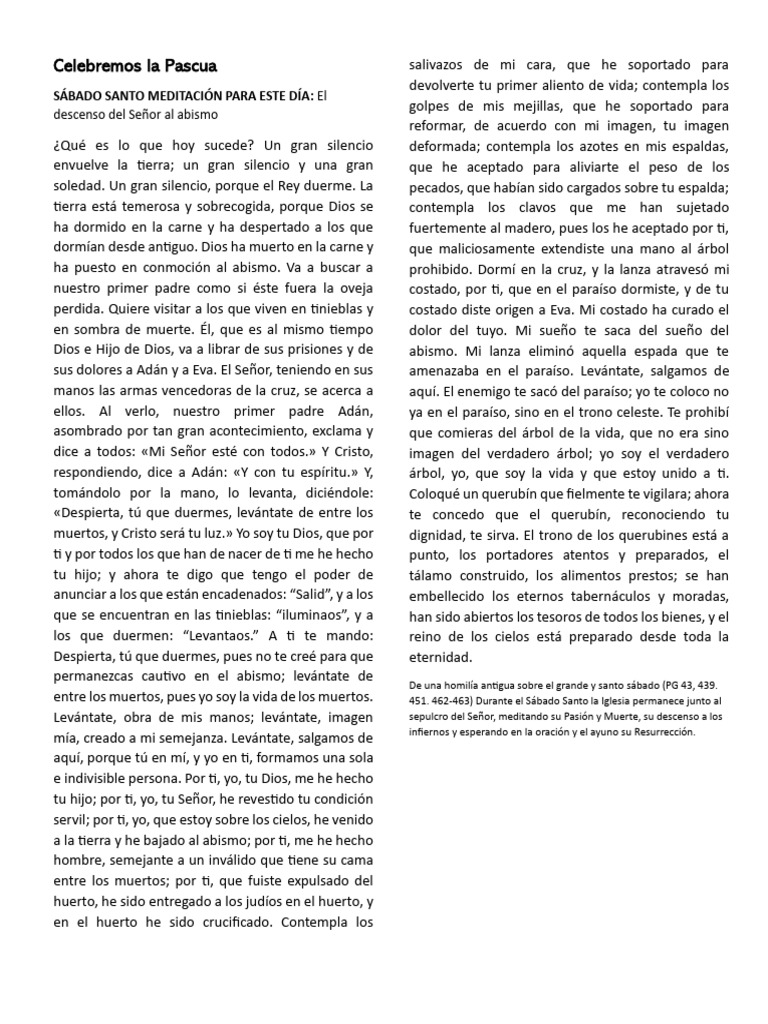 Celebremos la Pascua y la Resurrección | PDF | Pascua de Resurrección ...