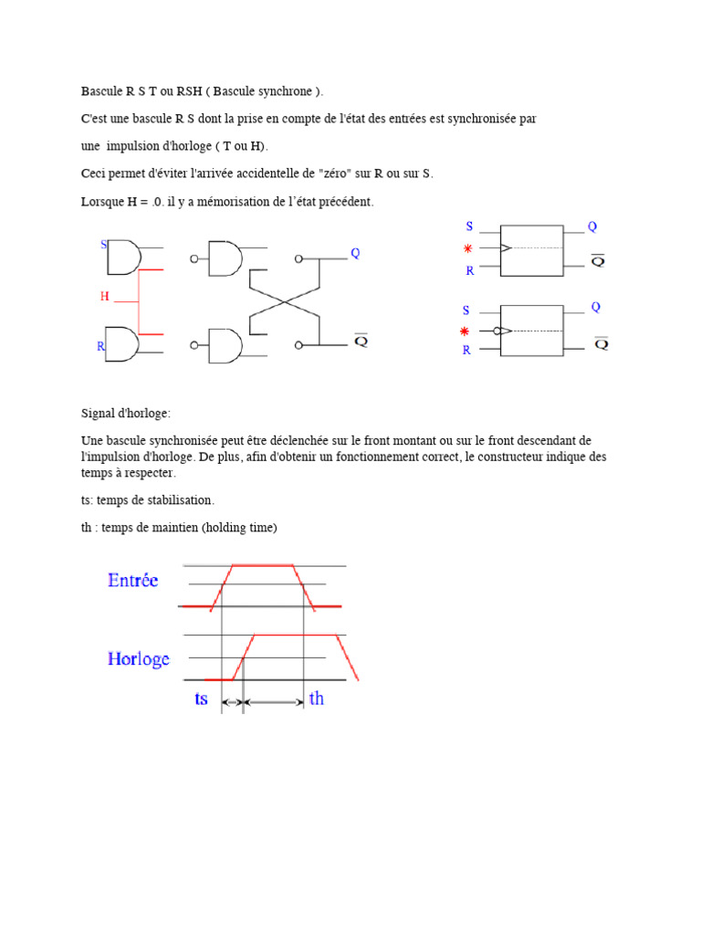 Bascule RST et Synchronisation Horloge | PDF