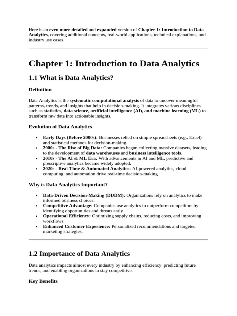 Comprehensive Guide to Data Analytics | PDF | Analytics | Data Analysis