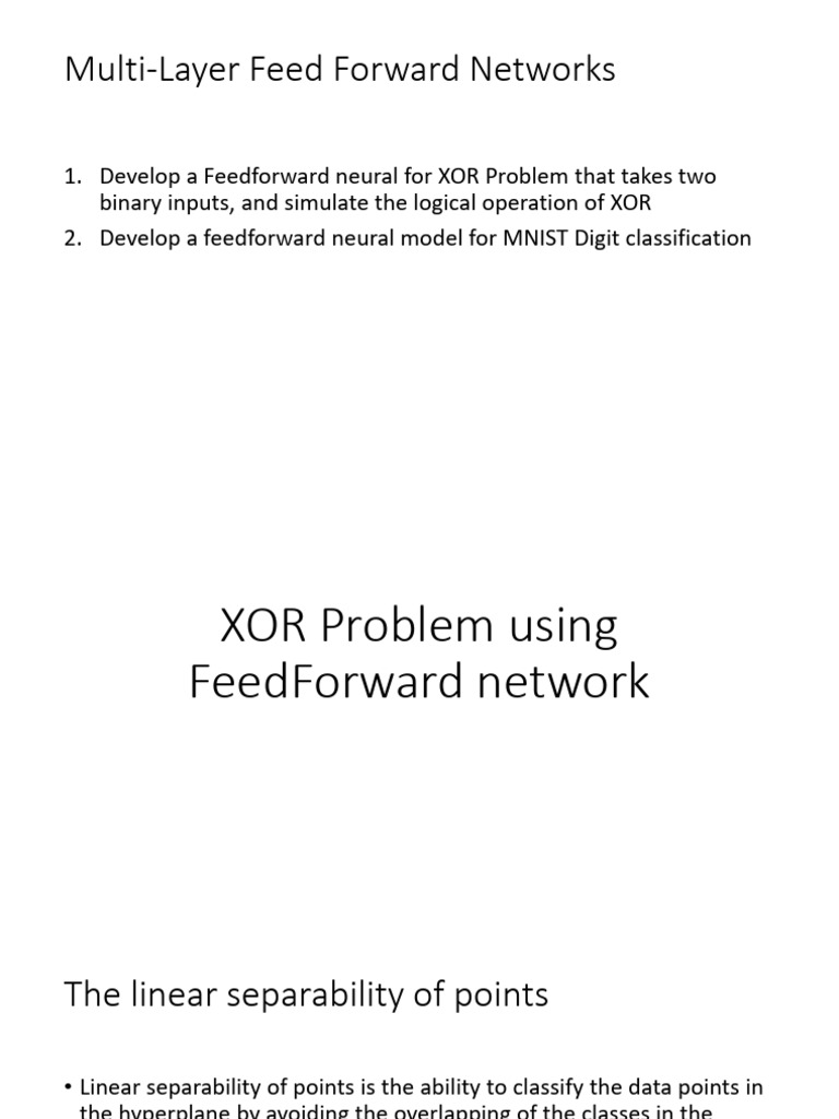 L6 Multilayer FeedForward network XOR & MNIST DIGIT | PDF | Computer ...