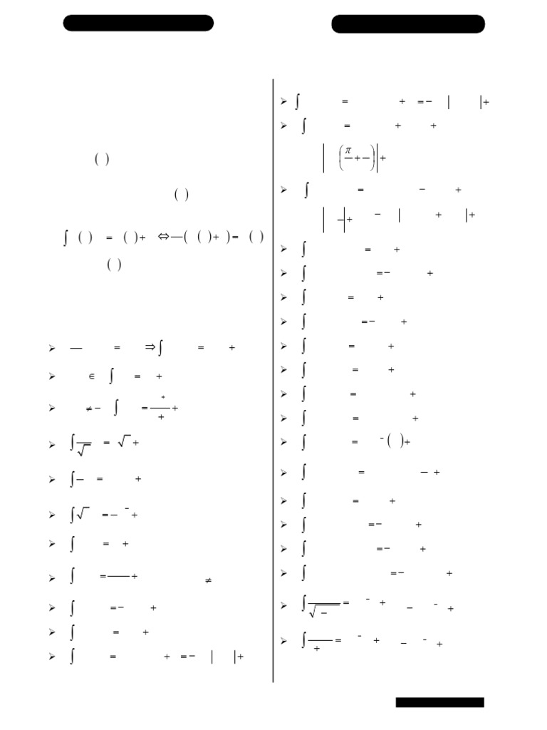 Indefinite Integration Concepts and Formulas | PDF | Calculus | Mathematics