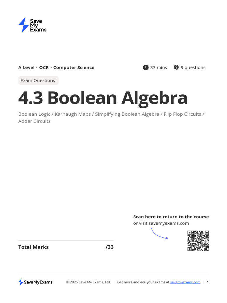 BOOLEAN ALGEBRA TEST QUESTIONS visual data 3