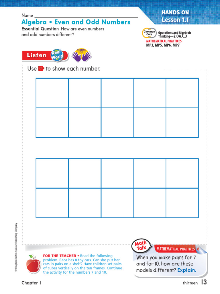 Even and Odd Numbers Activities | PDF | Mathematics