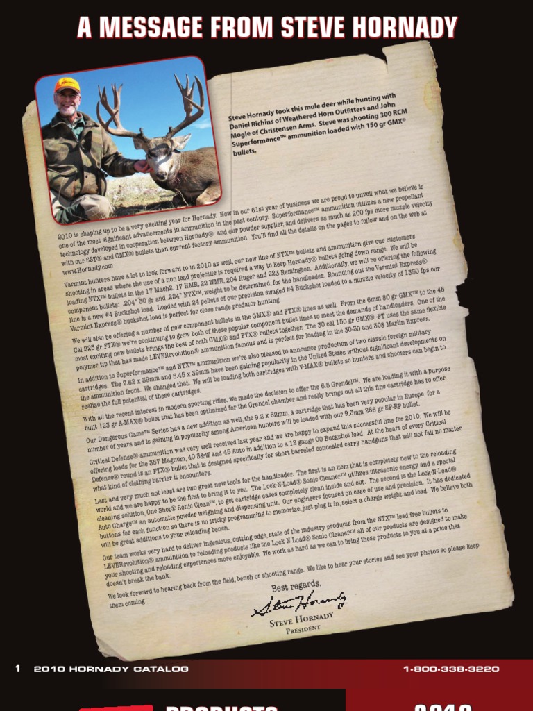 Hornady2010 Catalog | PDF | Caliber | Bullet