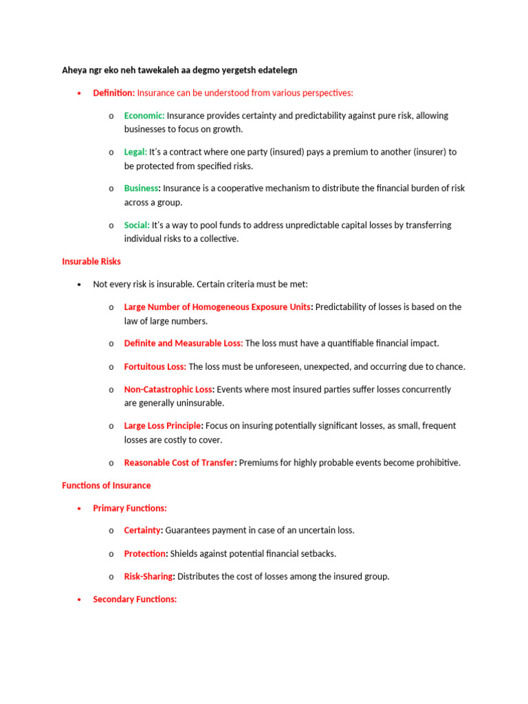 Understanding Insurance Fundamentals | PDF | Insurance | Risk