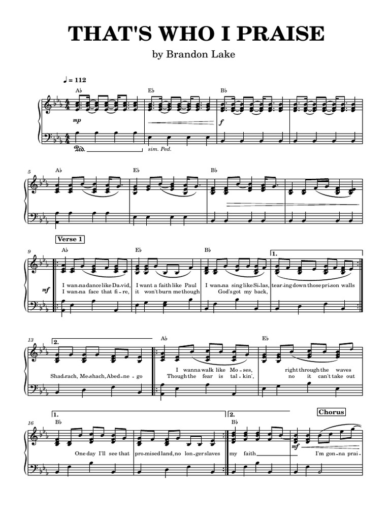 That's Who I Praise - Brandon Lake | PDF