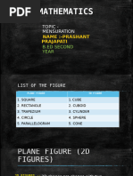 Mensuration Formulas for 2D and 3D | PDF