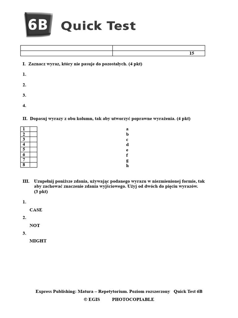 Matura Repetytorium PR Quick Test 6B | PDF | Dieting | Weight Loss