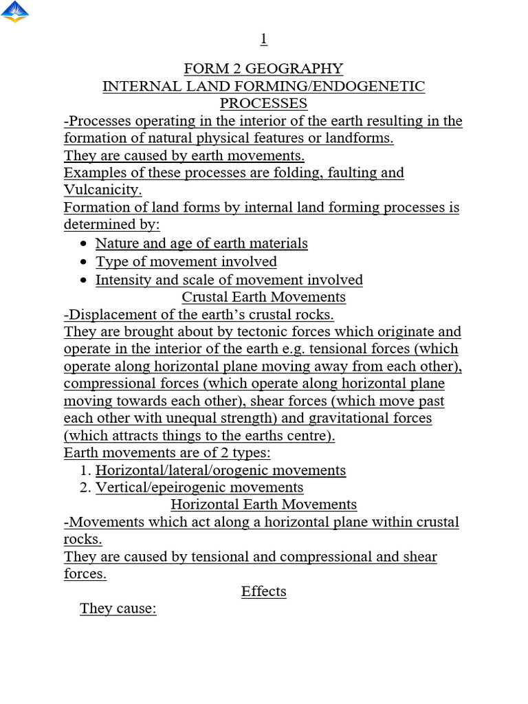 Internal Earth Processes and Landforms | PDF | Volcano | Plate Tectonics