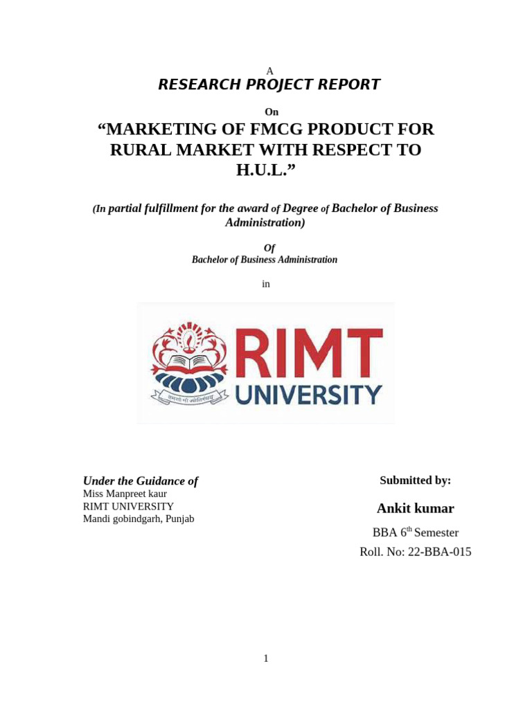 Ankit Kumar Report 2025 | PDF | Marketing | Market (Economics)