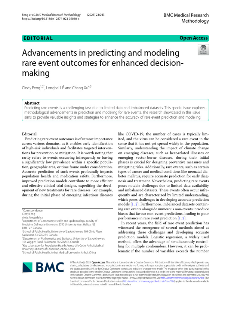 Advancements in Predicting and Modeling Rare Event | PDF | Prediction ...