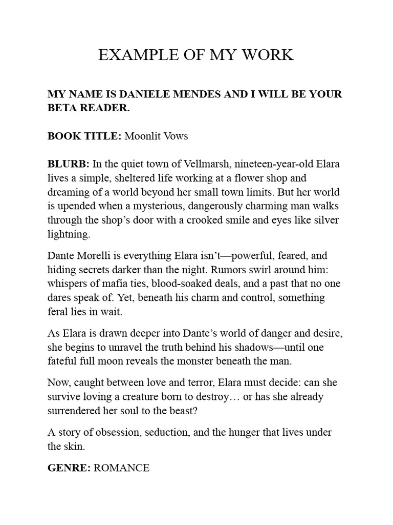 Moonlit Vows: Elara & Dante's Tale | PDF
