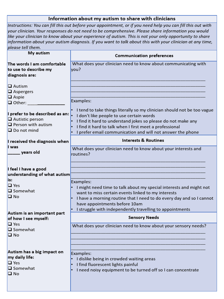 Autism Information for Clinicians | PDF | Autism | Asperger Syndrome