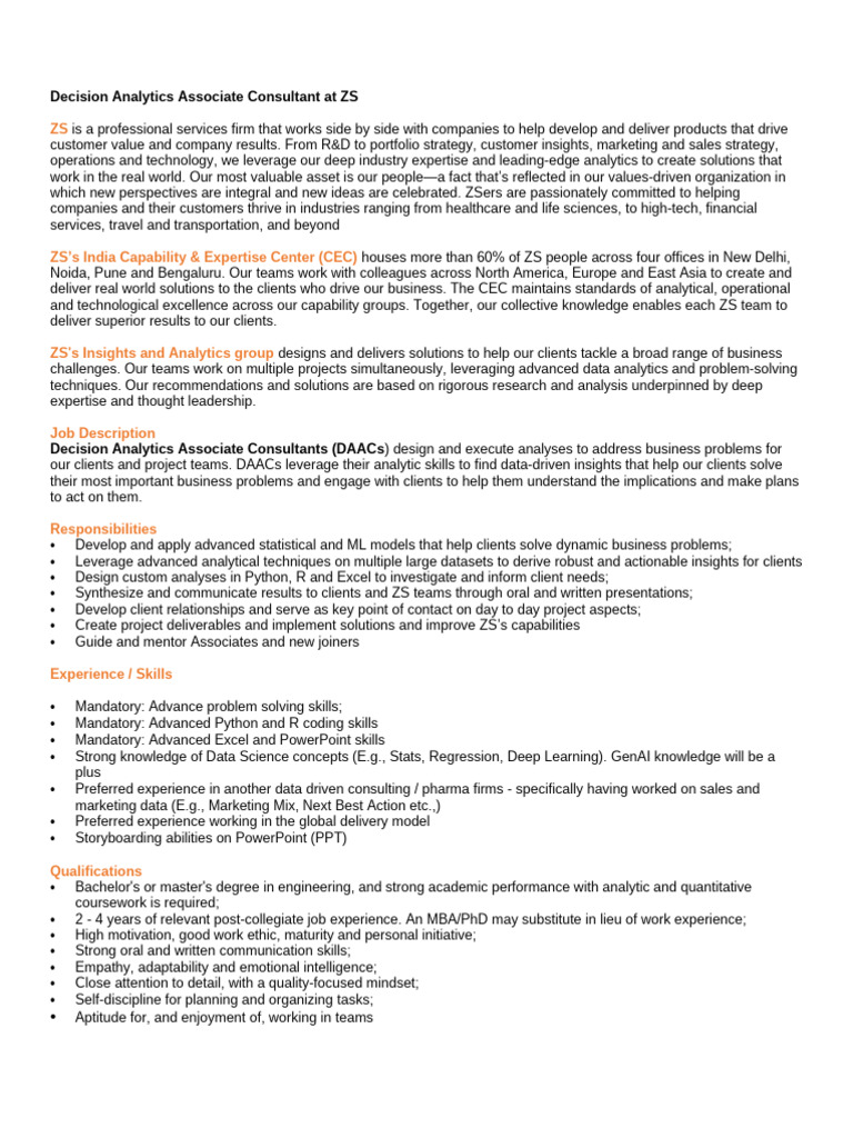 JD - DCE AI Analytics DAAC - 2024 | PDF | Analytics | Data Science