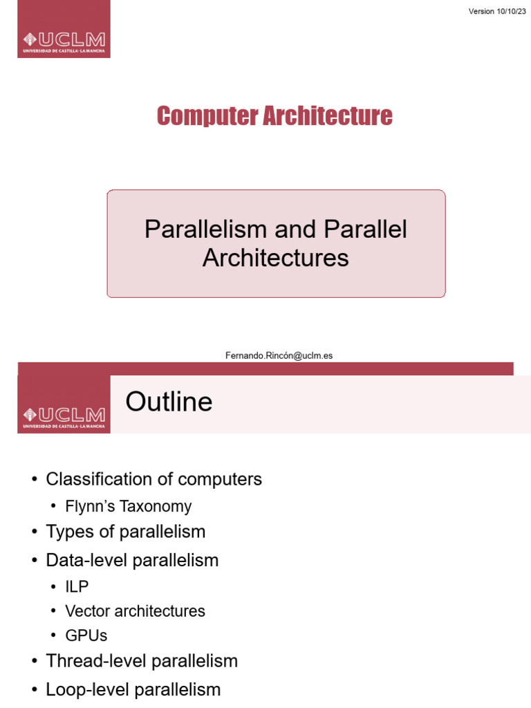 Parallel Computer Architecture Overview | PDF | Parallel Computing ...