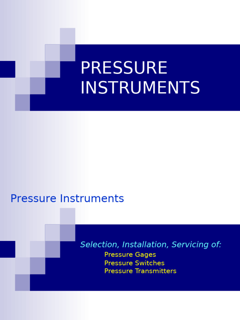 Pressure Instruments: Selection & Installation | PDF | Pressure ...