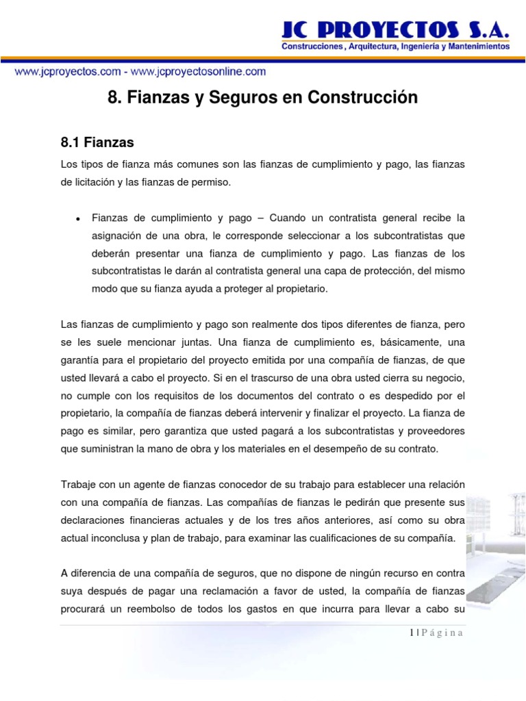 Fianzas en Construccion PDF