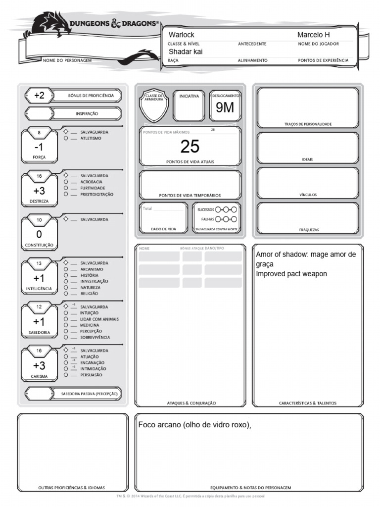 Warlock Shadar Kai PDF
