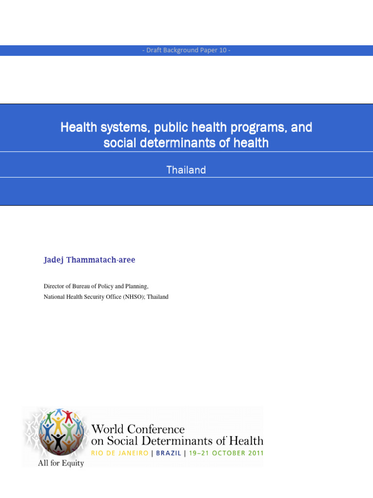 Draft Background Paper10 Thailand | PDF | Health Equity | Universal ...