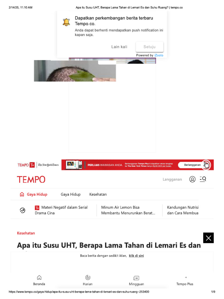 Apa Itu Susu UHT, Berapa Lama Tahan Di Lemari Es Dan Suhu Ruang - Tempo