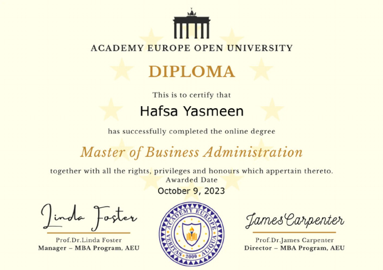 Mba Diploma | PDF