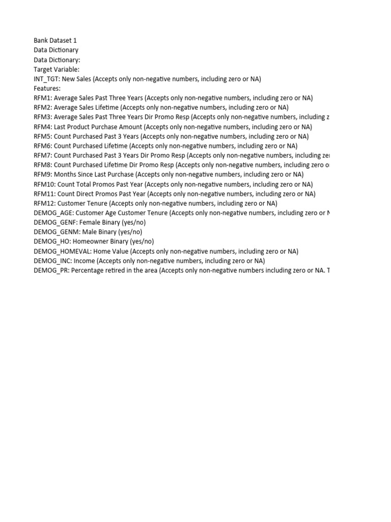 Bank Dataset 1 Overview | PDF